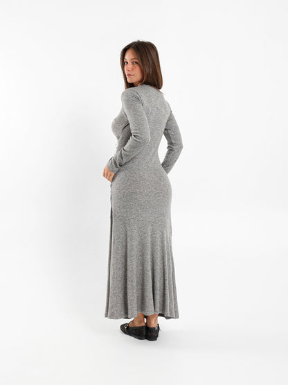 Midi Dress With Side Gathering