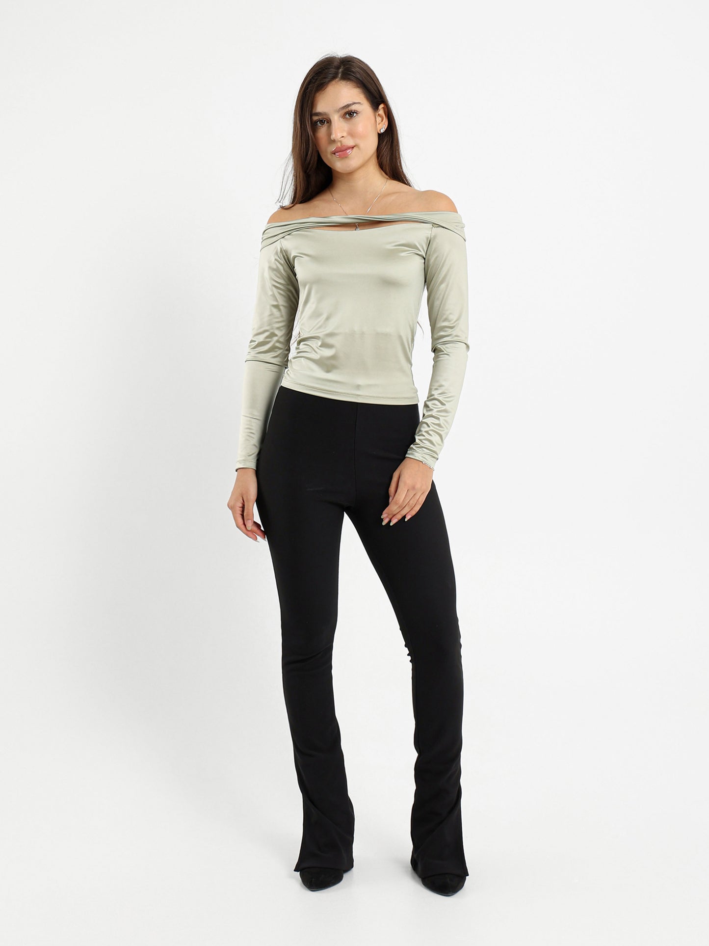 Off Shoulder Top With Cutout And Twist