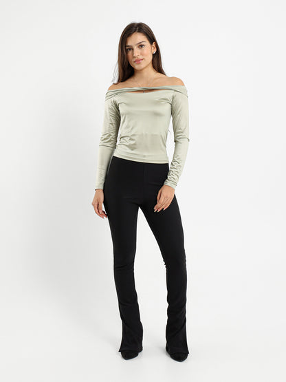 Off Shoulder Top With Cutout And Twist