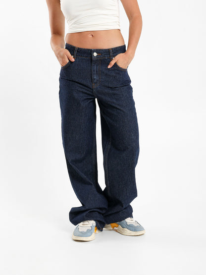 Mid Rise Straight Jeans