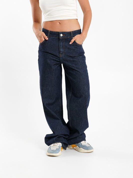 Mid Rise Straight Jeans