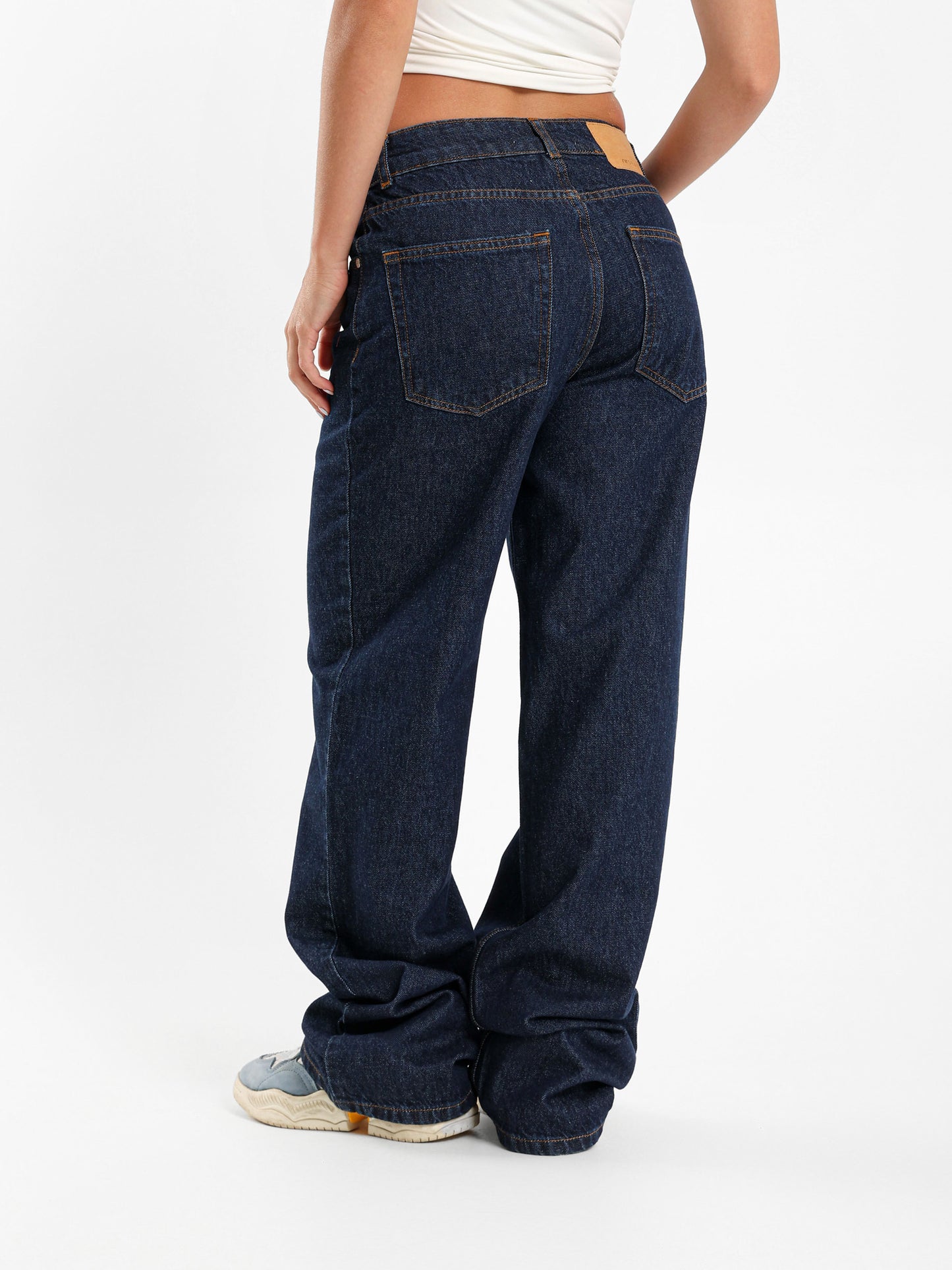 Mid Rise Straight Jeans