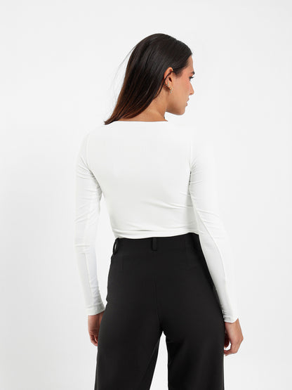 Ribbed Square Neck Top