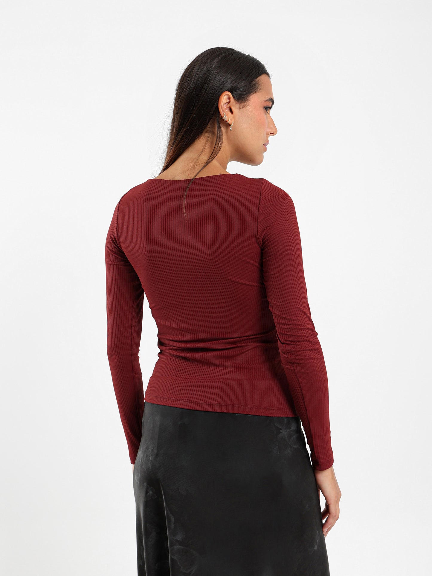 Ribbed Square Neck Top
