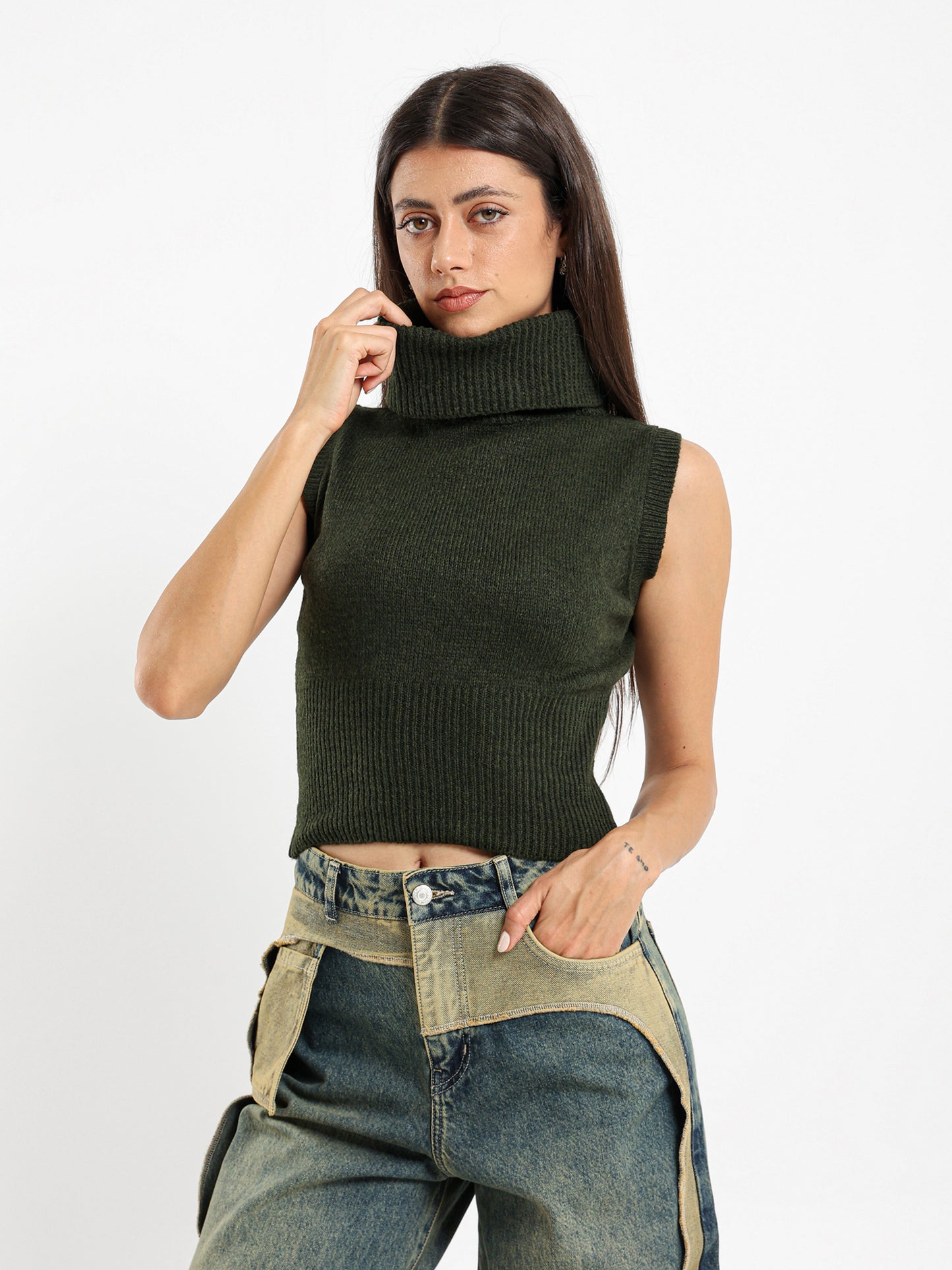 High Neck Fitted Vest