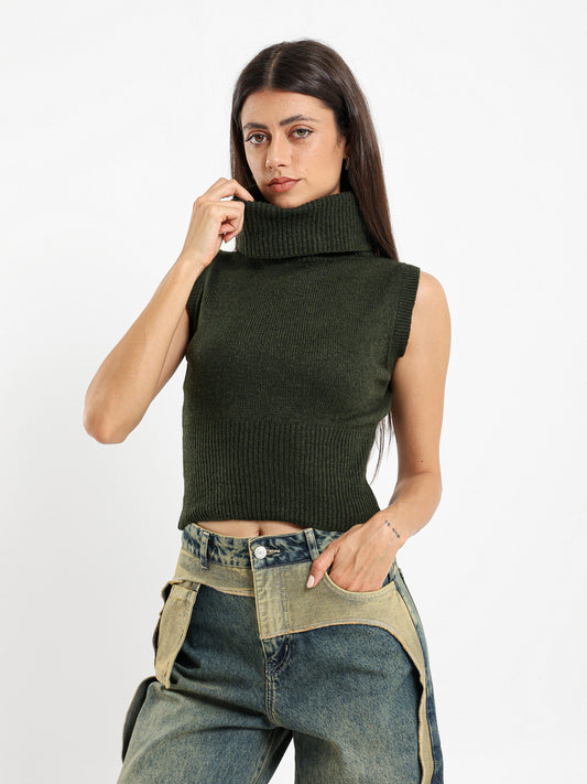 High Neck Fitted Vest