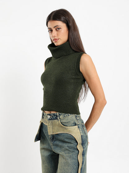 High Neck Fitted Vest