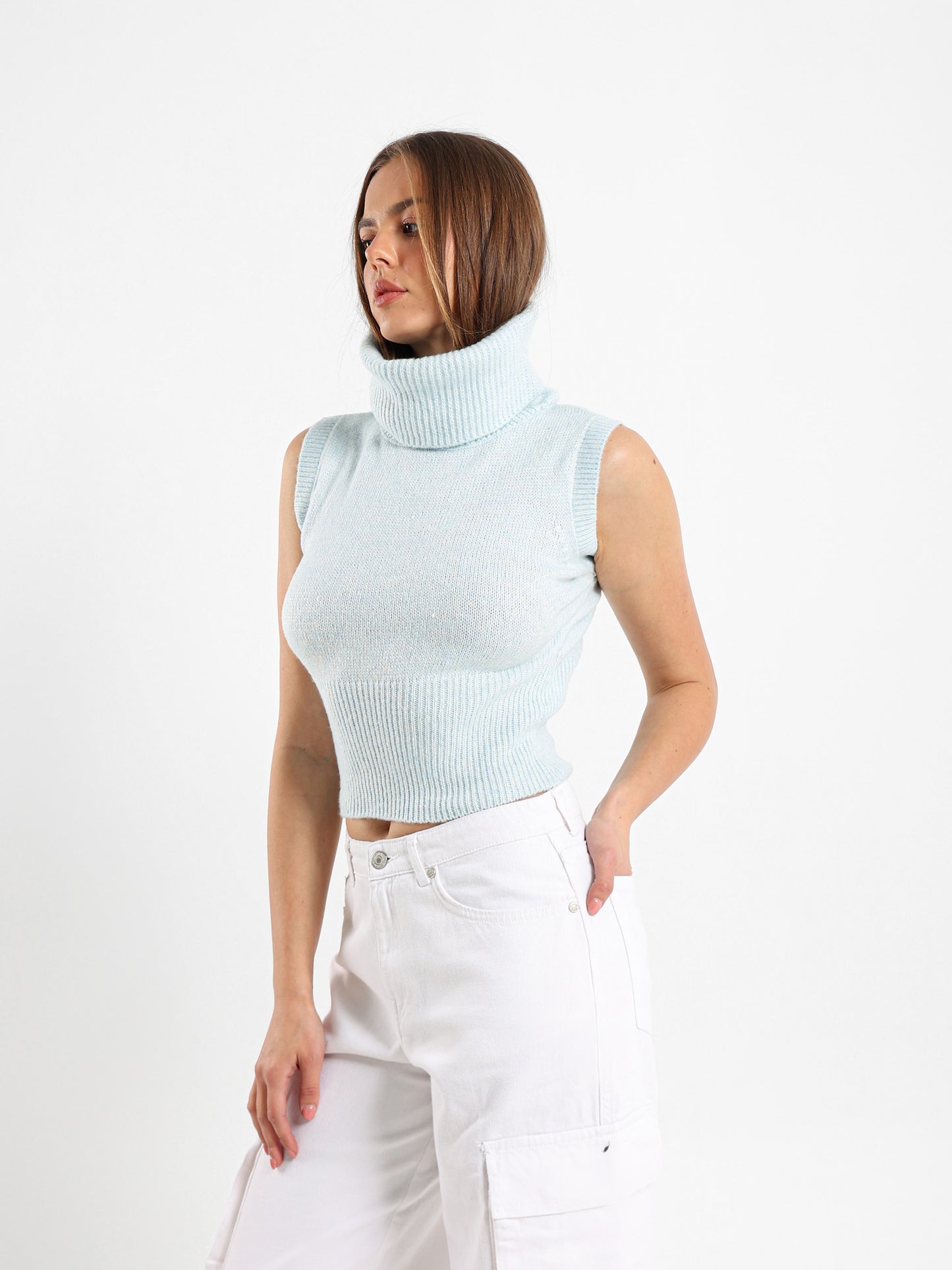 High Neck Fitted Vest