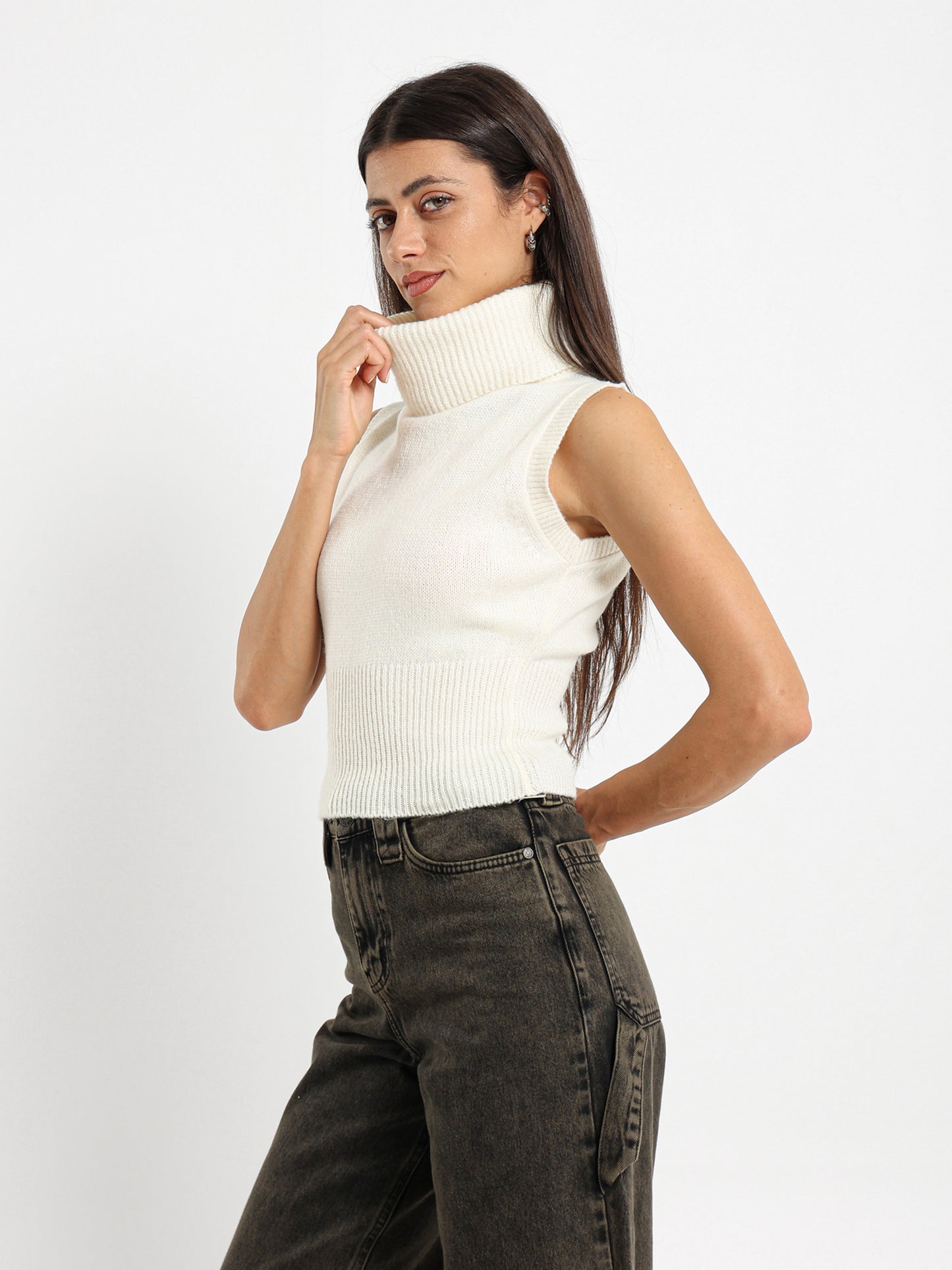 High Neck Fitted Vest