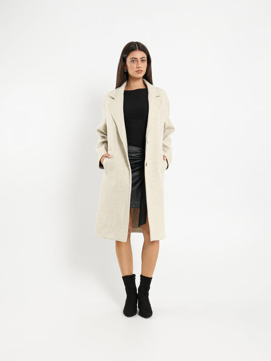 Lapel Collar Long Coat