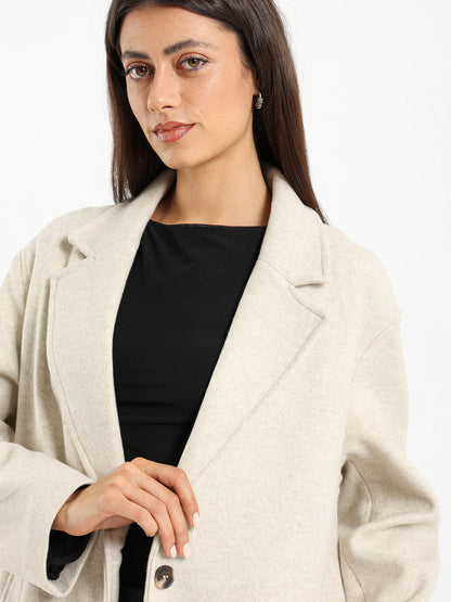 Lapel Collar Long Coat