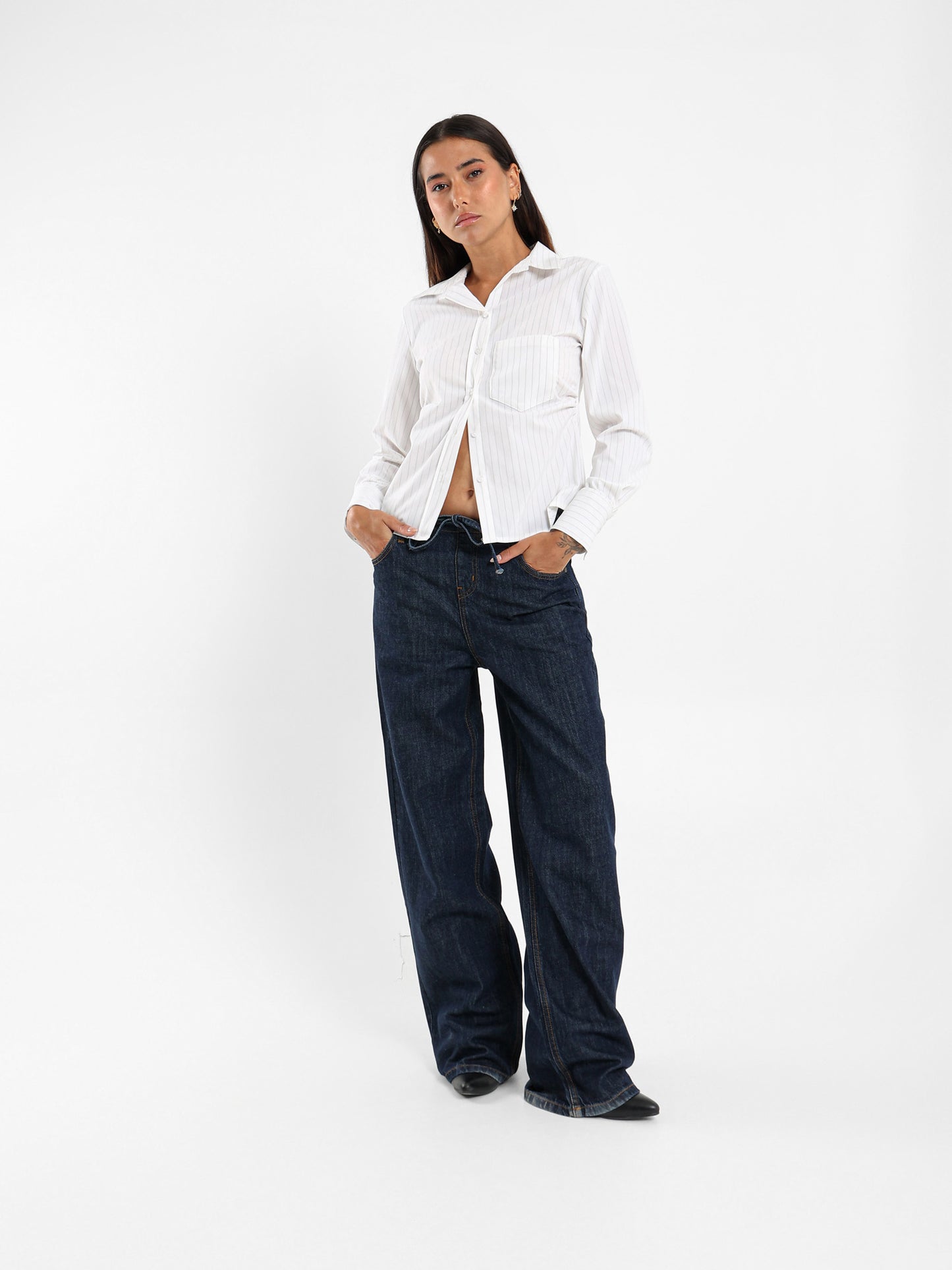 Flowy Elastic Waist Jeans