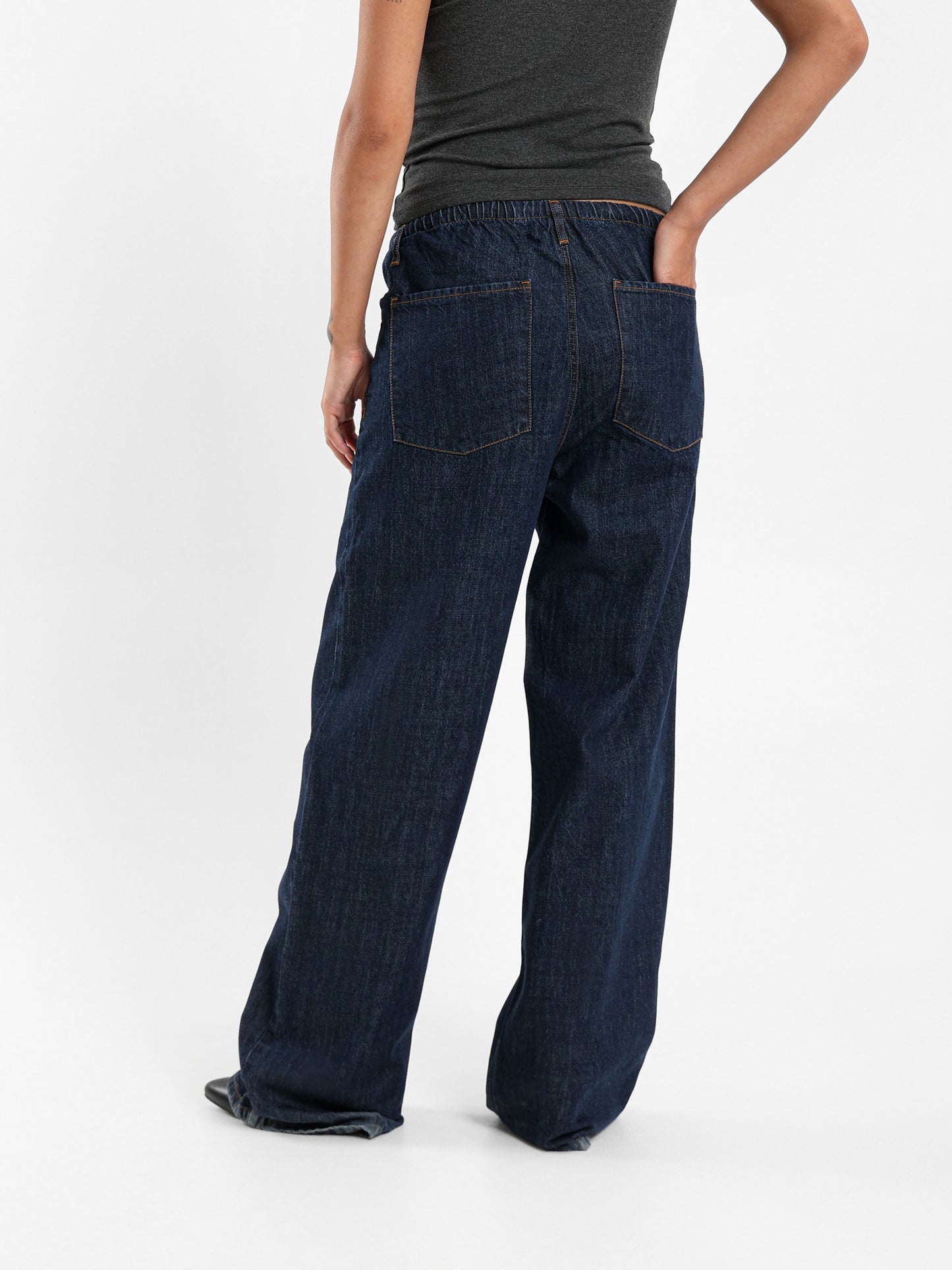 Flowy Elastic Waist Jeans