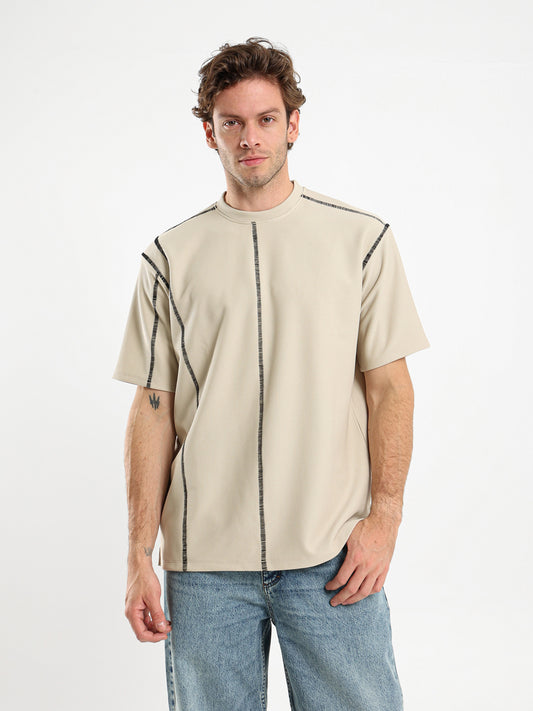 Waffle Top Stitching T-Shirt
