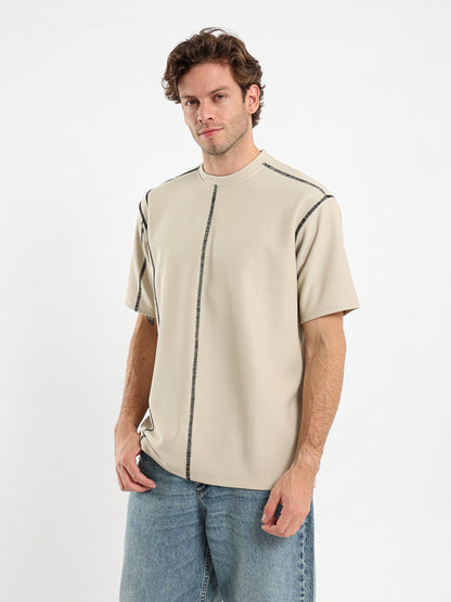 Waffle Top Stitching T-Shirt