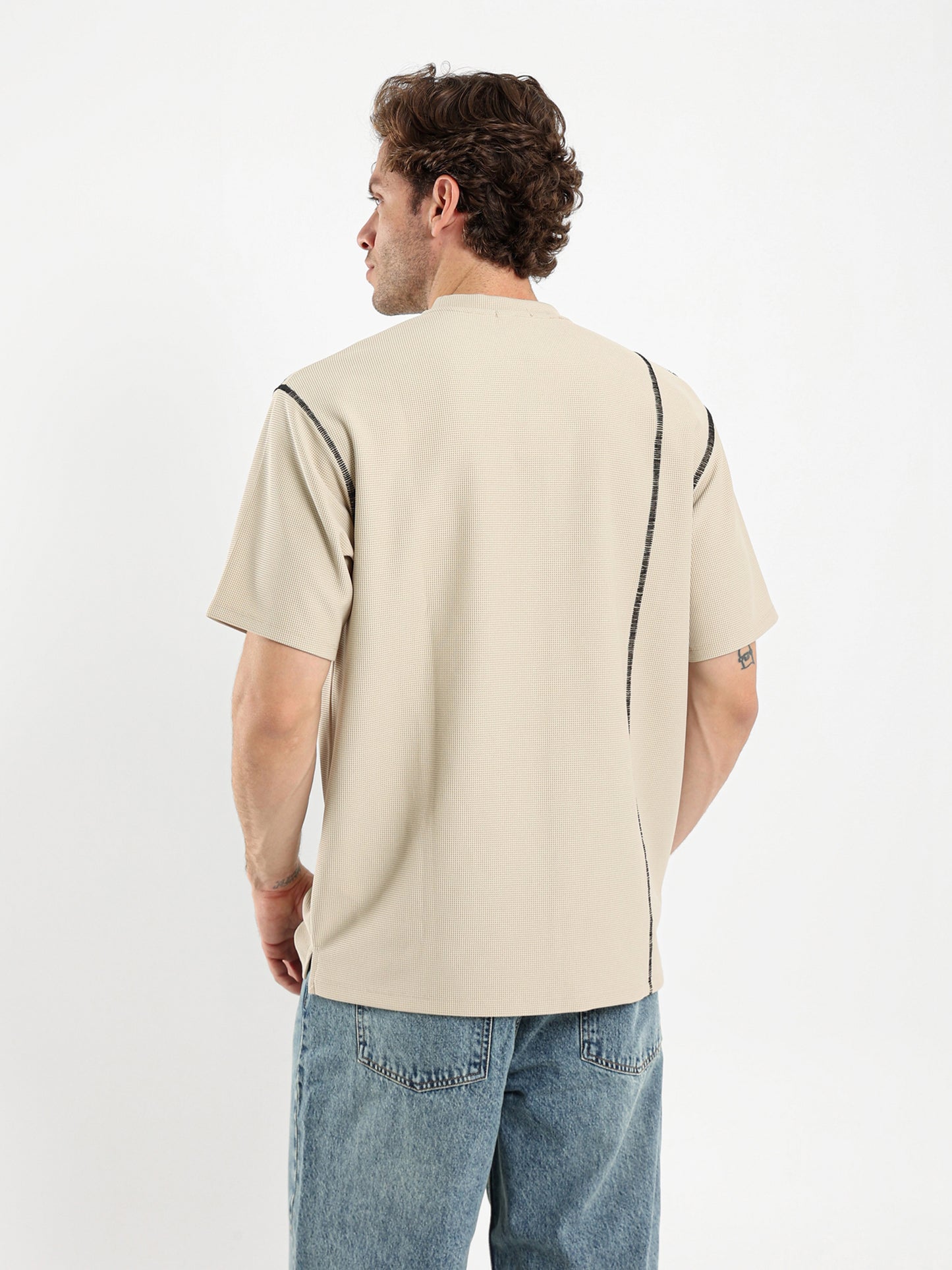 Waffle Top Stitching T-Shirt