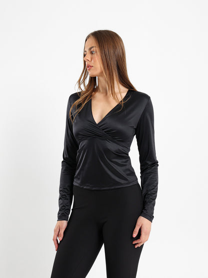V-Neck Long Sleeve Top