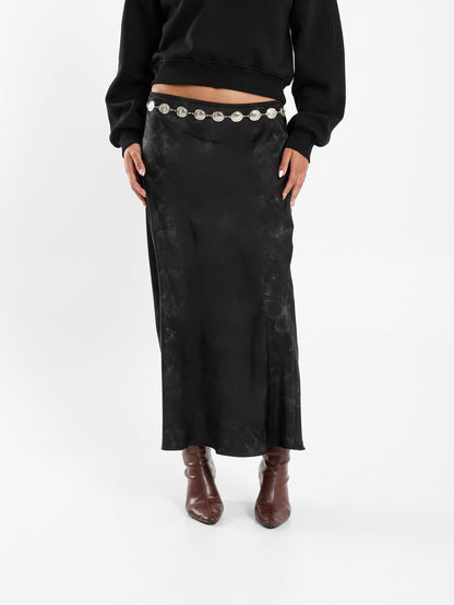 Satin Printed Maxi Skirt
