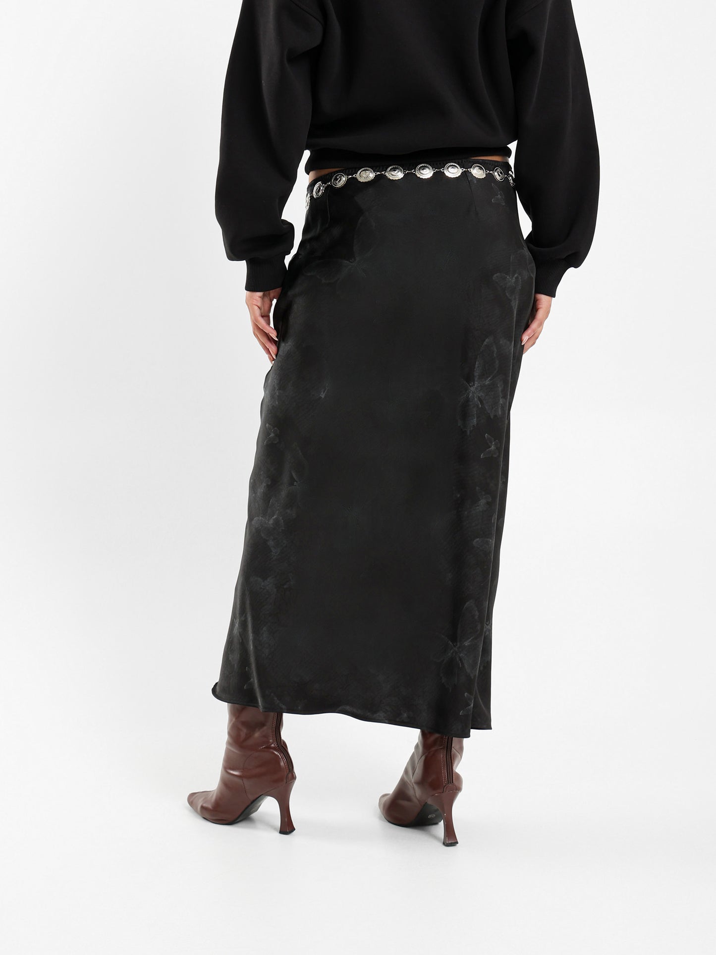 Satin Printed Maxi Skirt