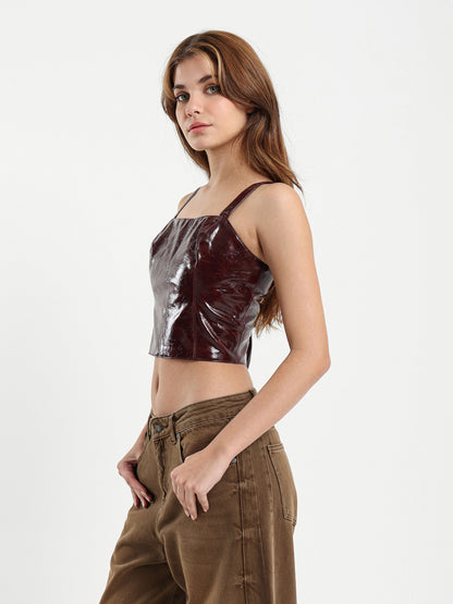 Shiny Leather Top