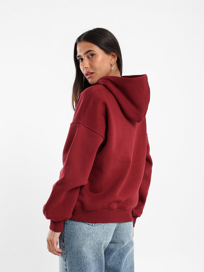Kangaroo Pocket Nostalgia Embroidered Hoodie