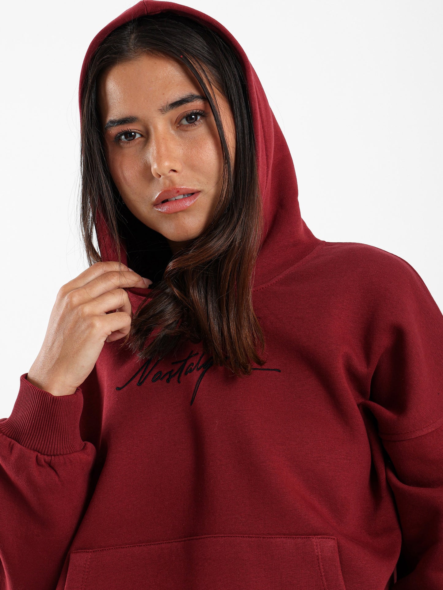 Kangaroo Pocket Nostalgia Embroidered Hoodie