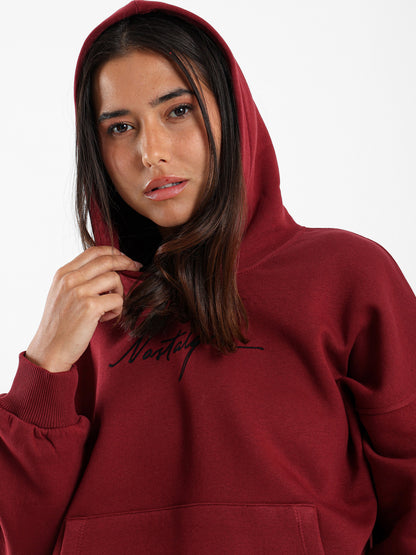 Kangaroo Pocket Nostalgia Embroidered Hoodie