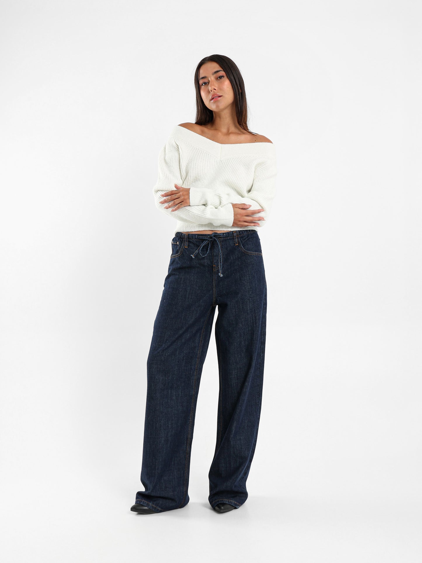 Cropped Bardot Pullover