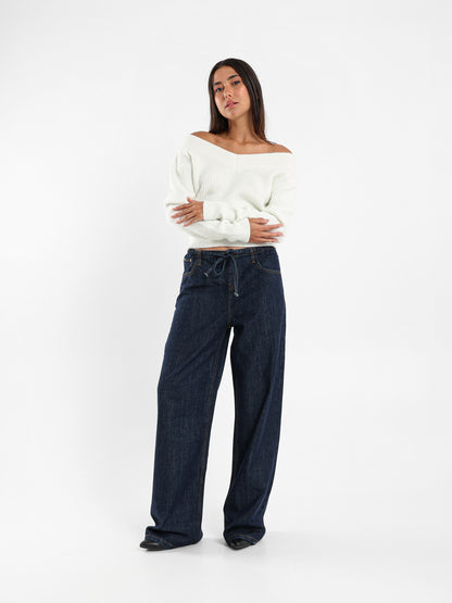 Cropped Bardot Pullover