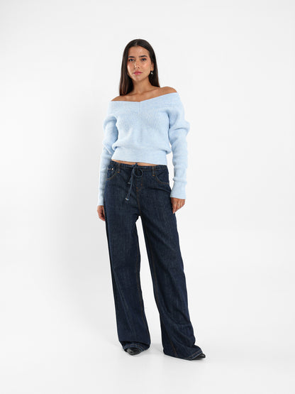 Cropped Bardot Pullover
