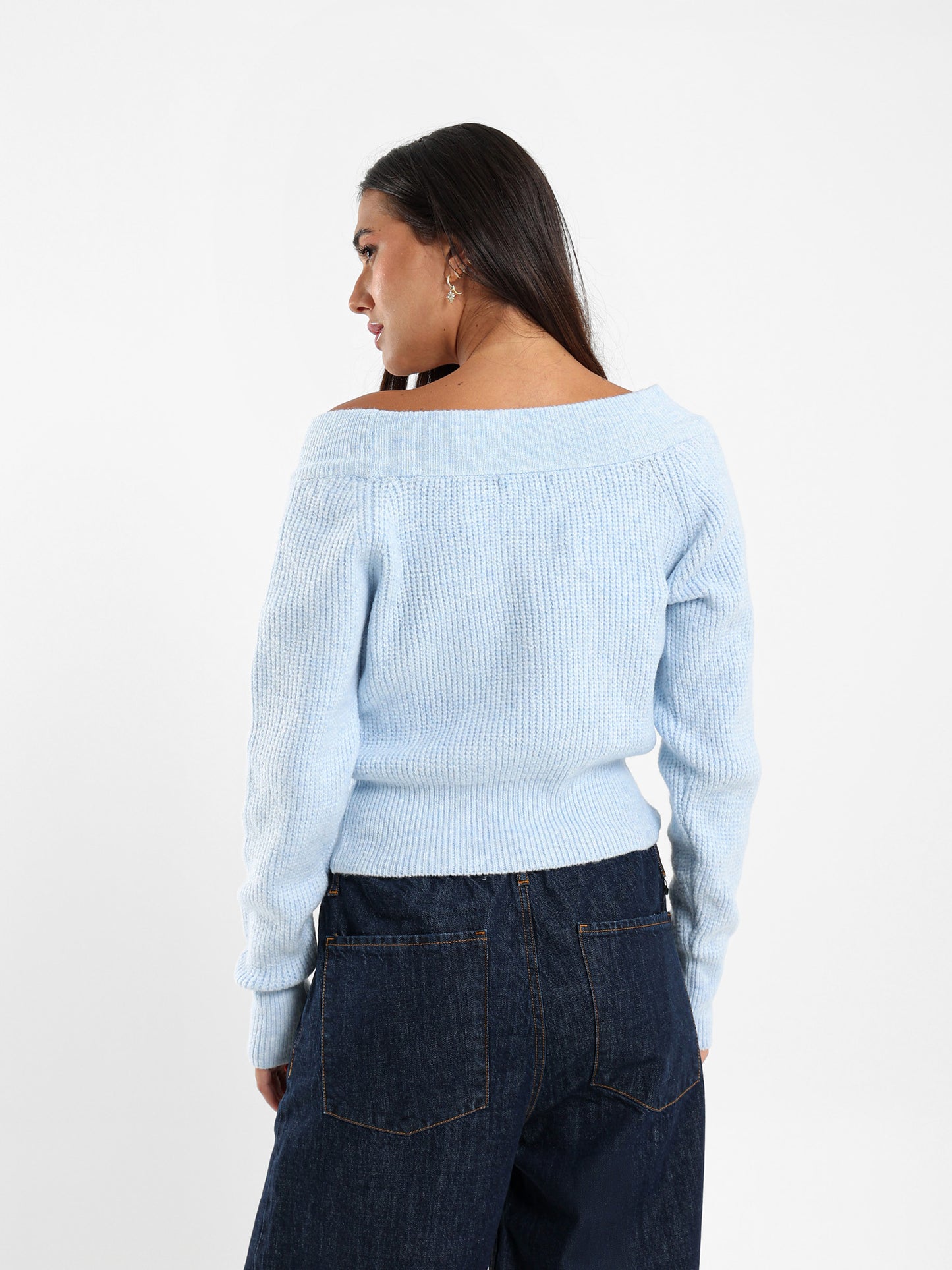 Cropped Bardot Pullover