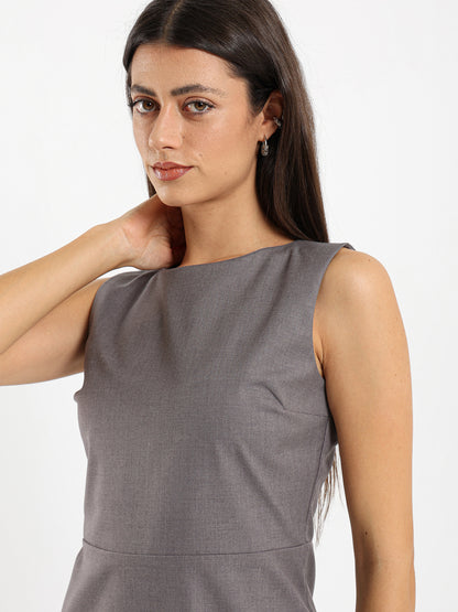 Sleeveless Pleated Short Dress