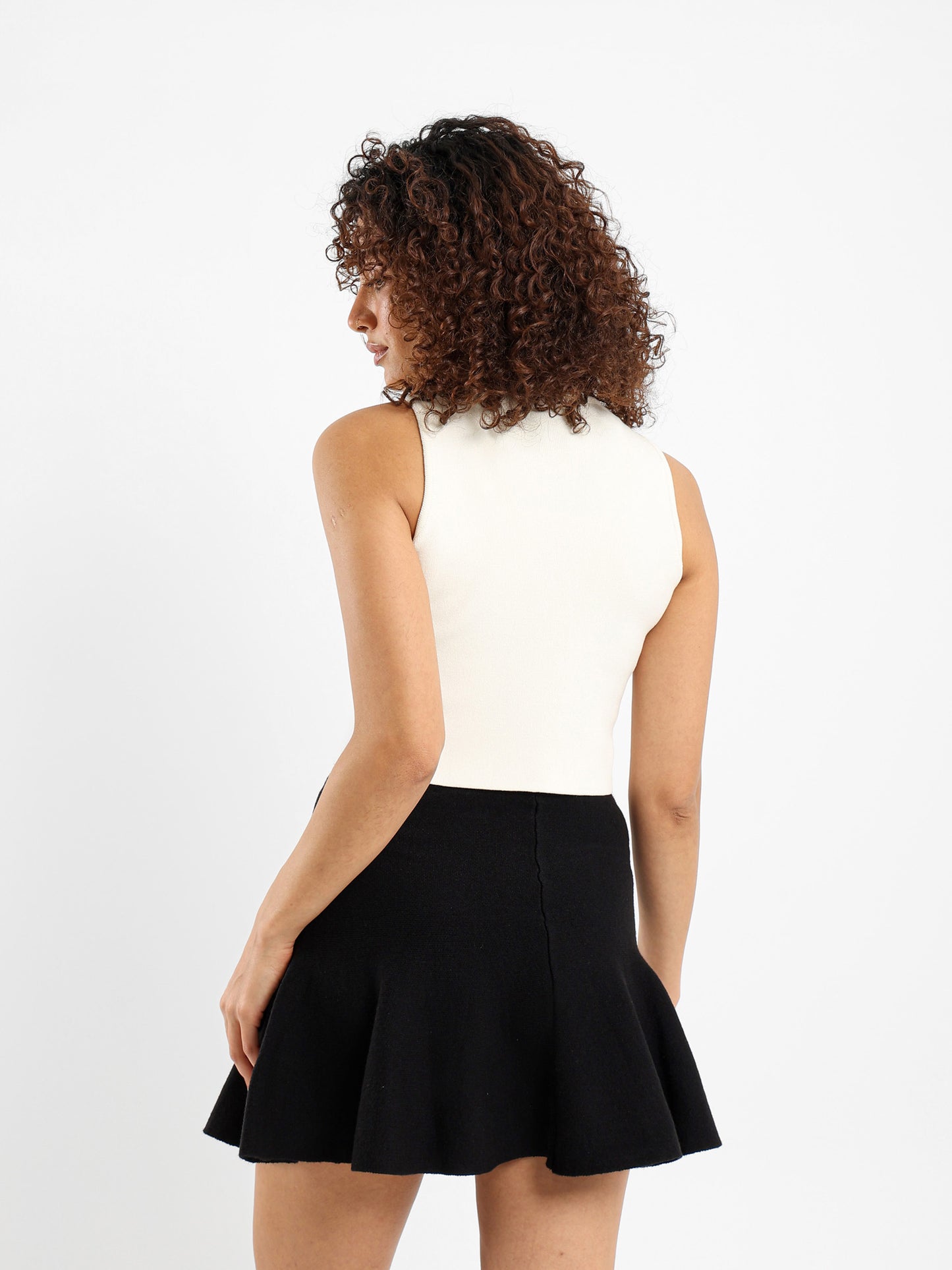 Sleeveless Button-Up Top with Front Slit