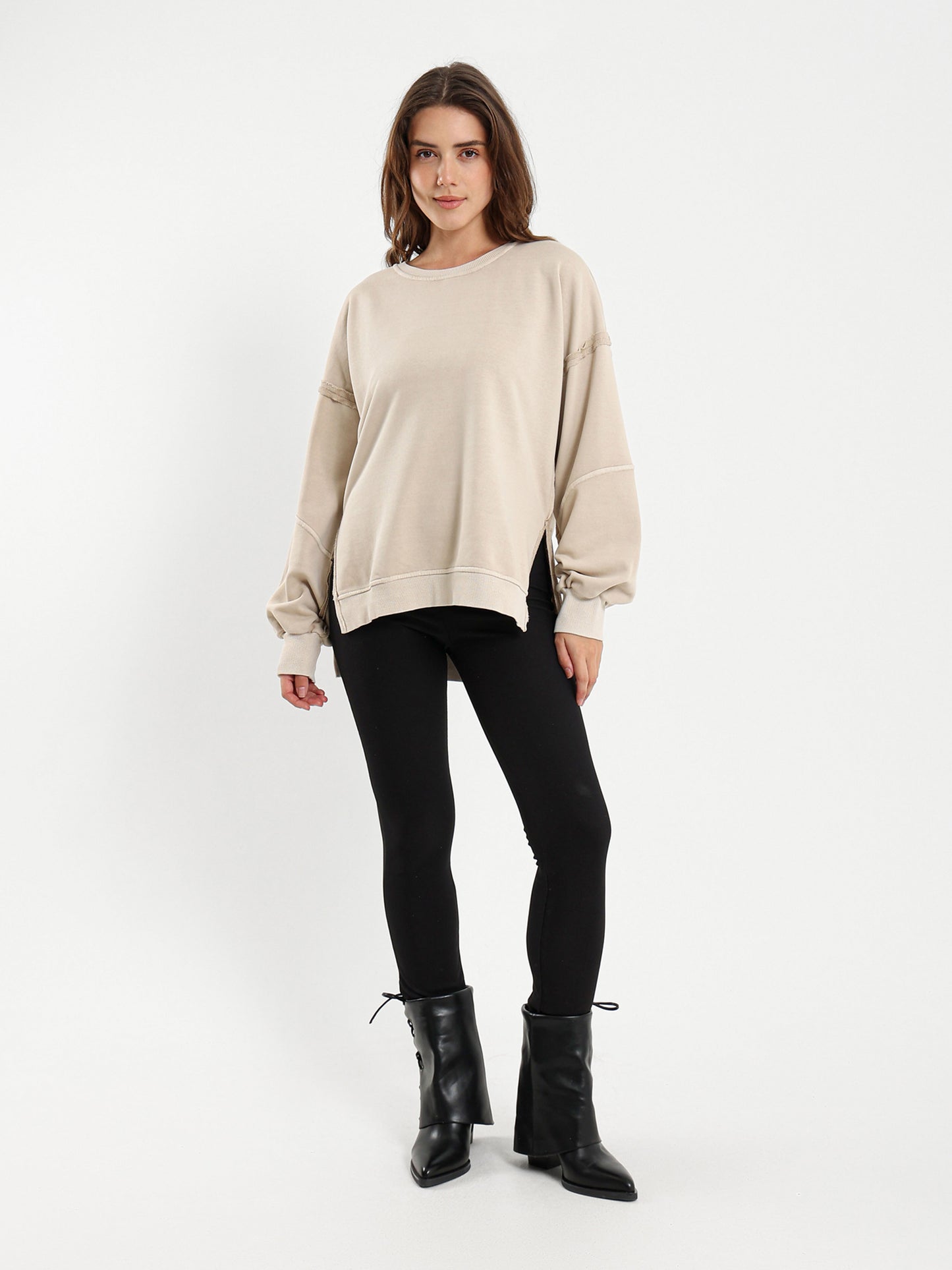 Oversized Sweatshirt with Insert Detail