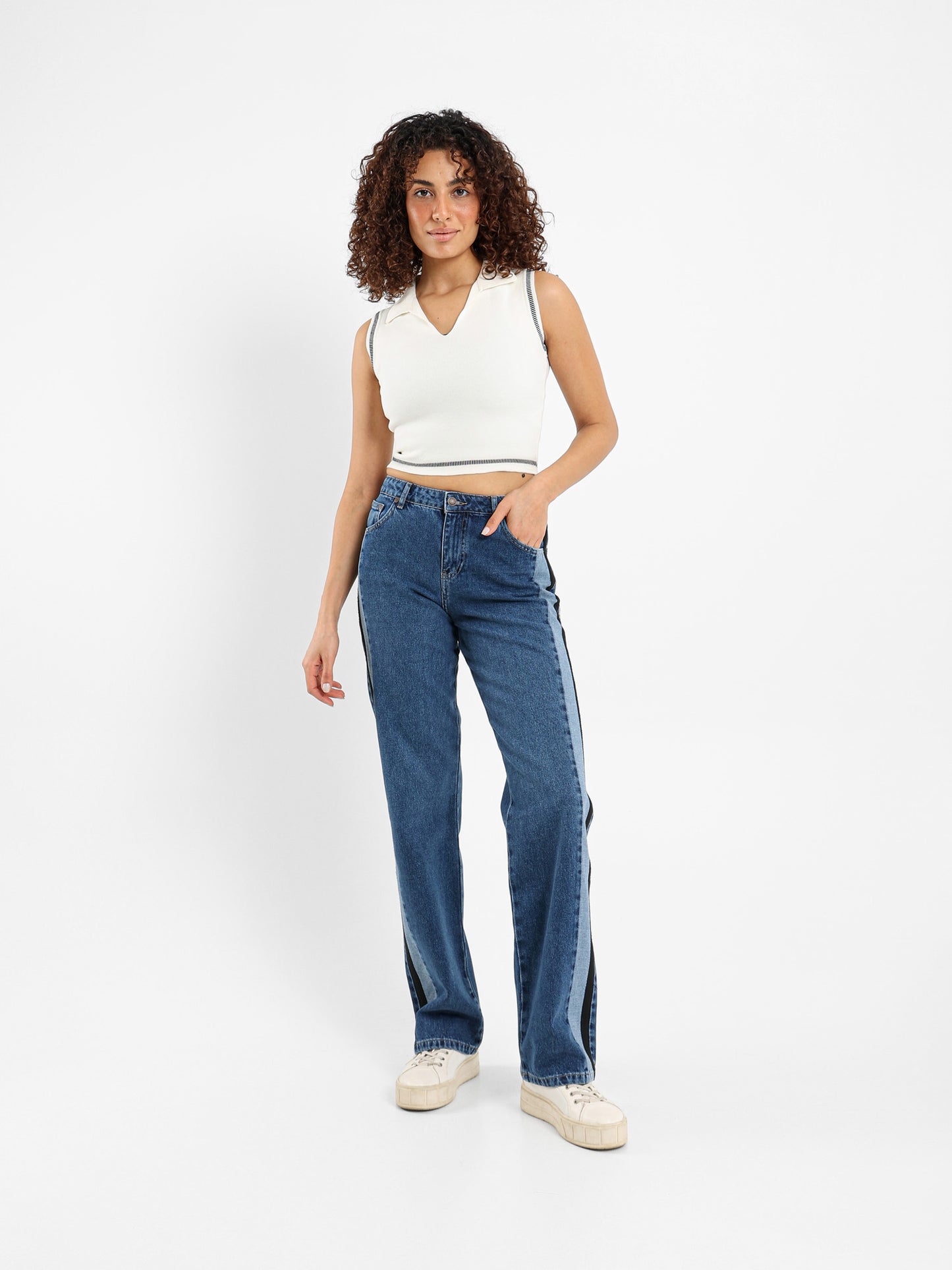 Cropped Sleeveless Polo