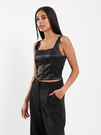 Corset Top with Hook Closure