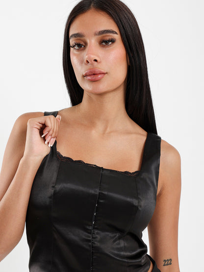 Corset Top with Hook Closure