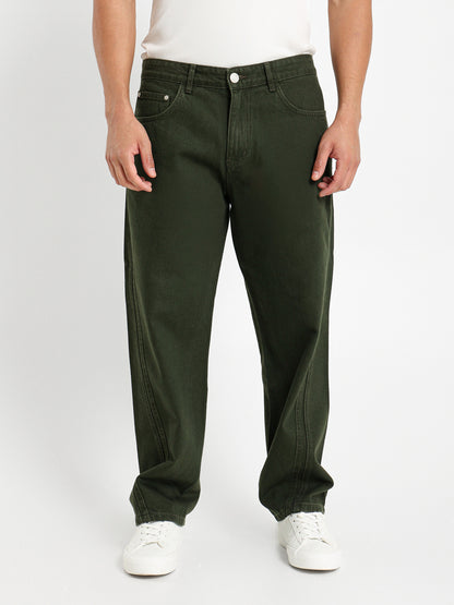 Loose Jeans With Rotated Leg Stitch