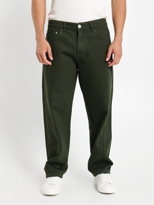 Loose Jeans With Rotated Leg Stitch