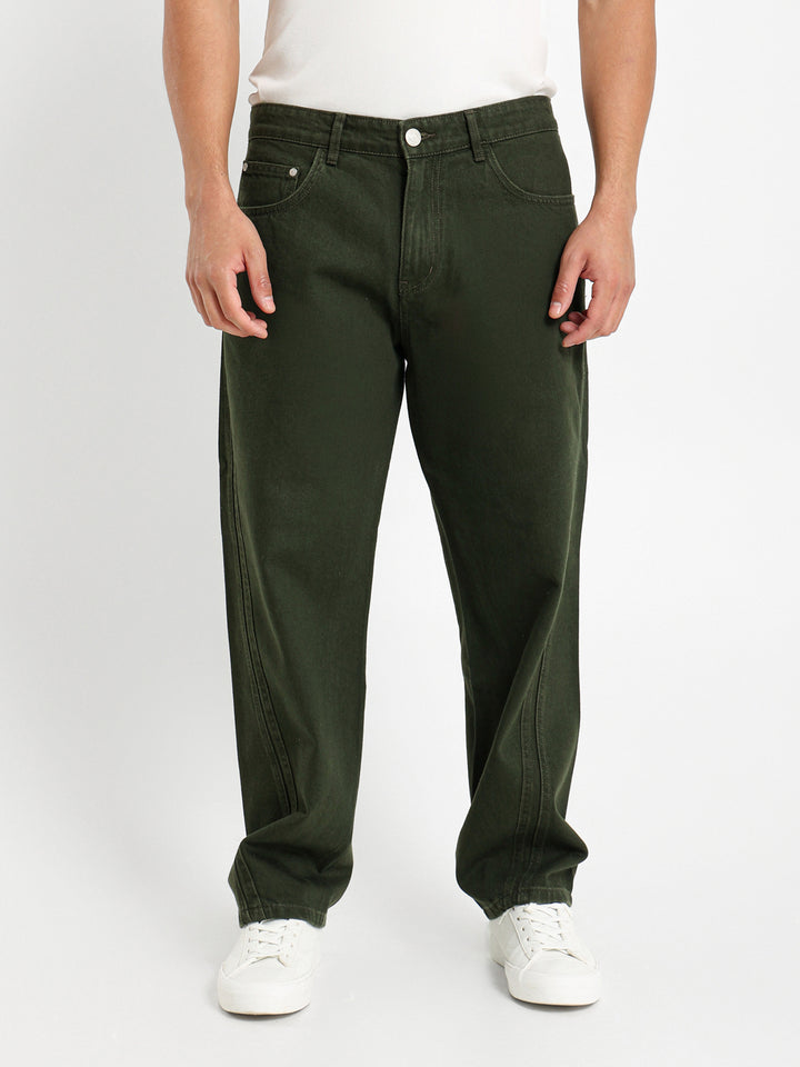 Loose Jeans With Rotated Leg Stitch