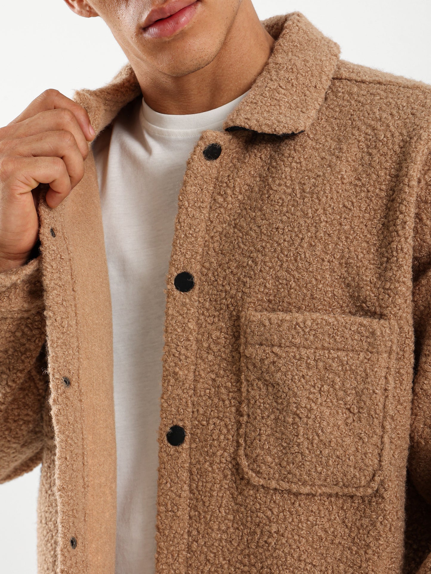 Teddy Overshirt with Patch Pocket