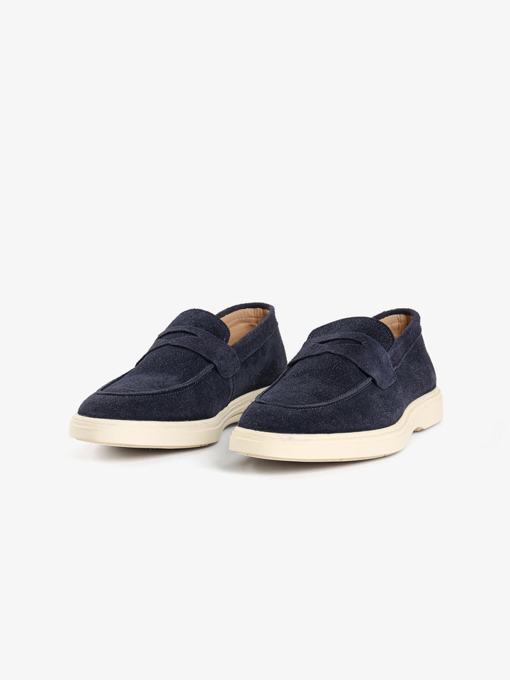 Suede Penny Loafer with Cream Sole