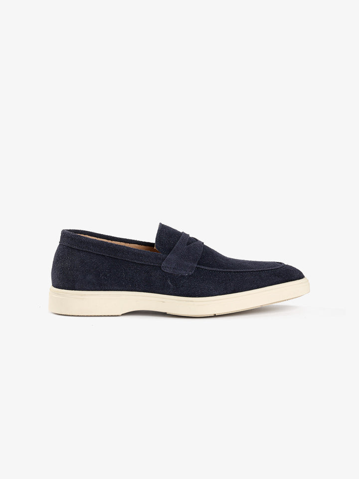 Suede Penny Loafer with Cream Sole