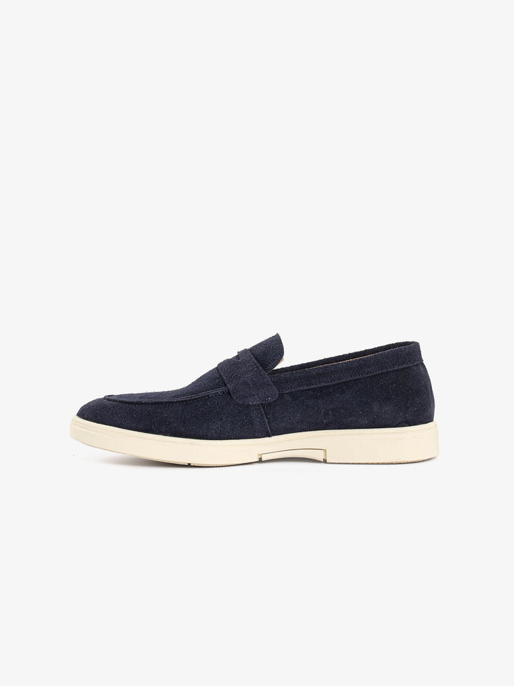Suede Penny Loafer with Cream Sole