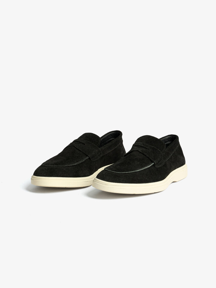Suede Penny Loafer with Cream Sole