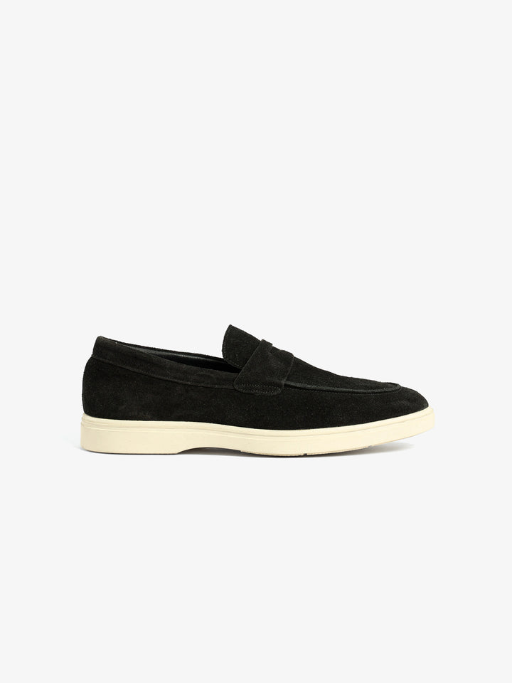 Suede Penny Loafer with Cream Sole