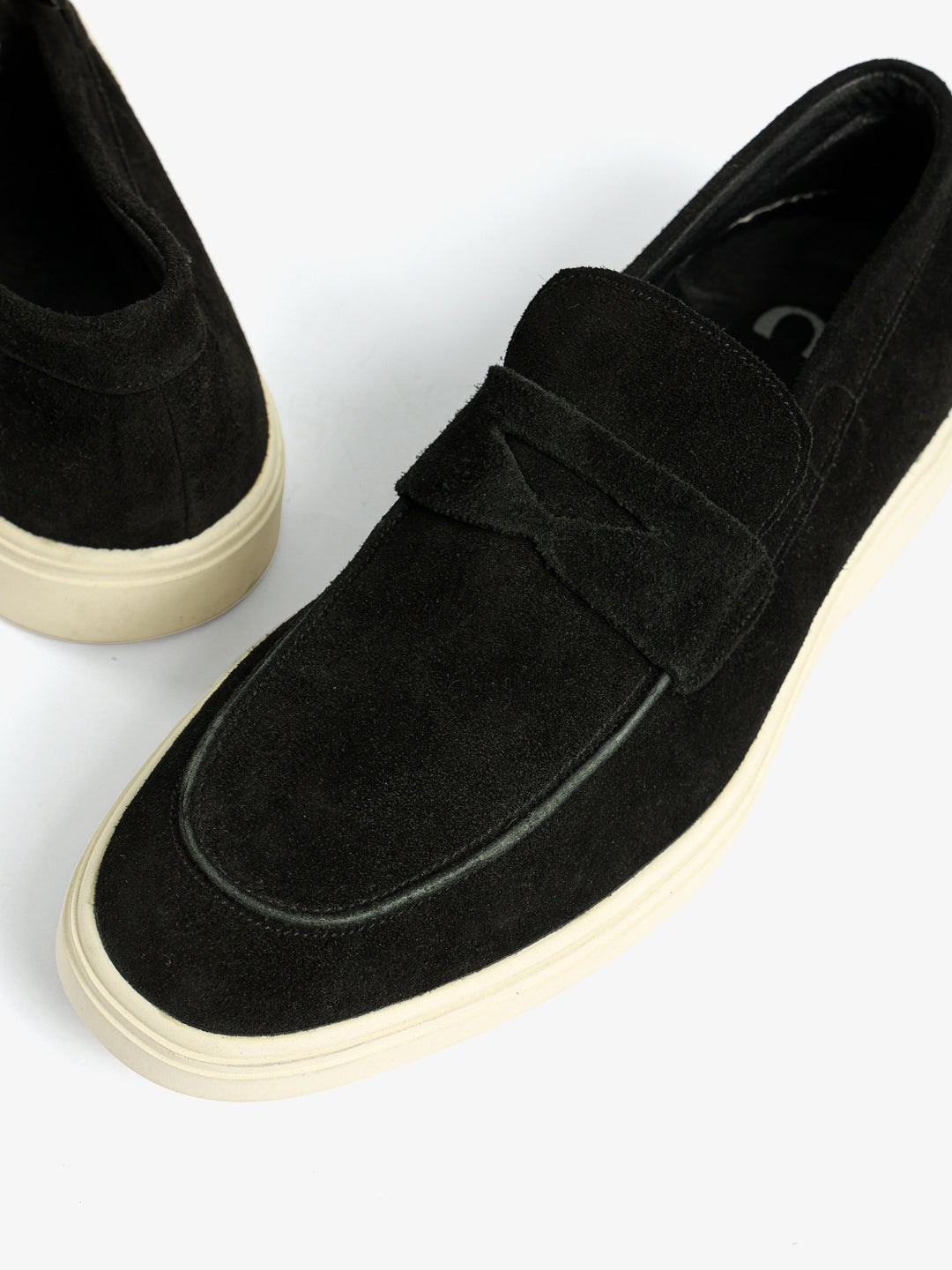 Suede Penny Loafer with Cream Sole