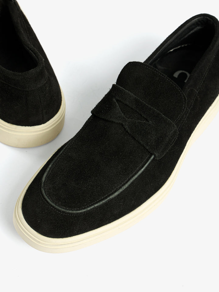 Suede Penny Loafer with Cream Sole