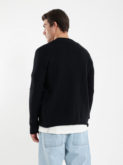 Zip Up Tricot Knit Cardigan