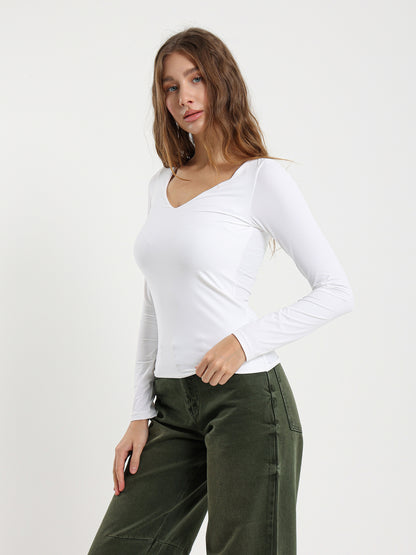 V-Neck Long Sleeve Top